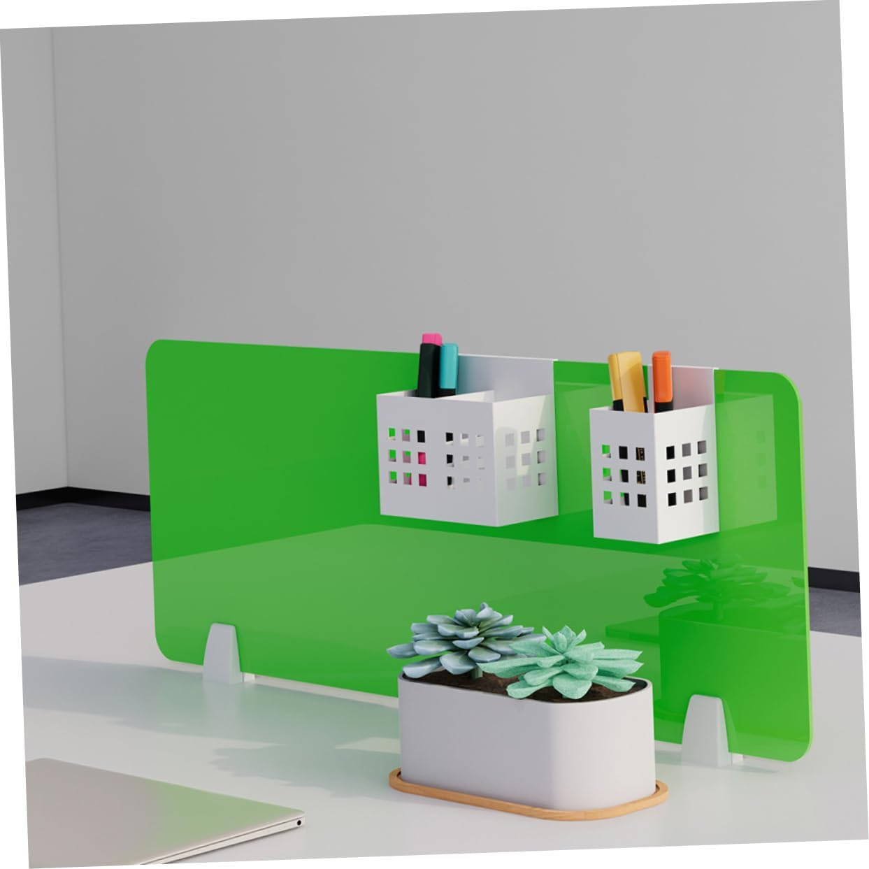 SHINEOFI Office Cubicle Hanging Pencil Holder Metal Pen Holder Screen Partition Desk Organizers Vanity Organizers Storage image number 3