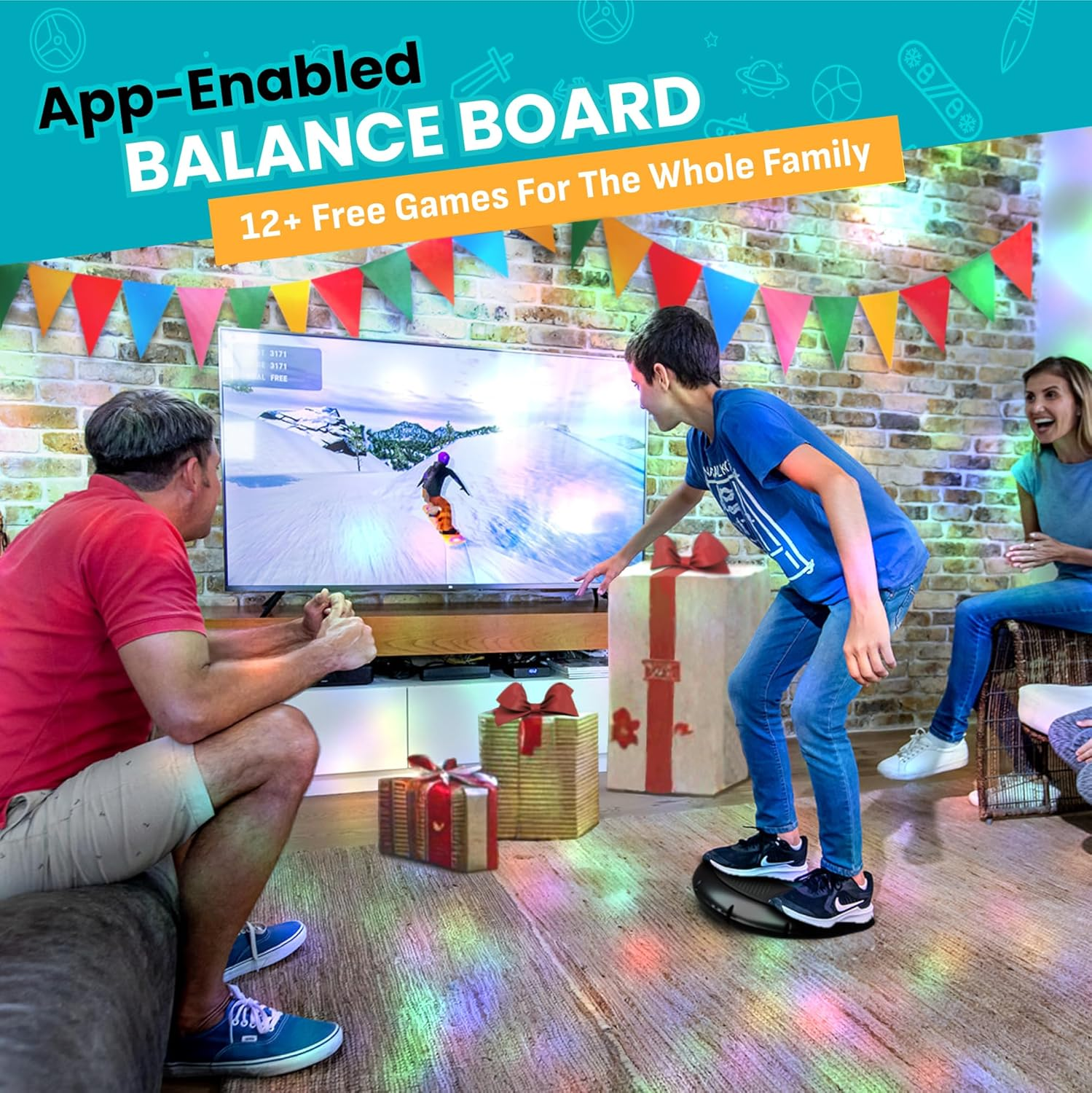 Gobalance Board - App-Enabled Balance Board. Smart Bluetooth Sensor, 12 FREE Interactive Games - Fun, Balance Training and Home Gym Workout! Boost Coordination & Strength for Teens and Adults image number 2