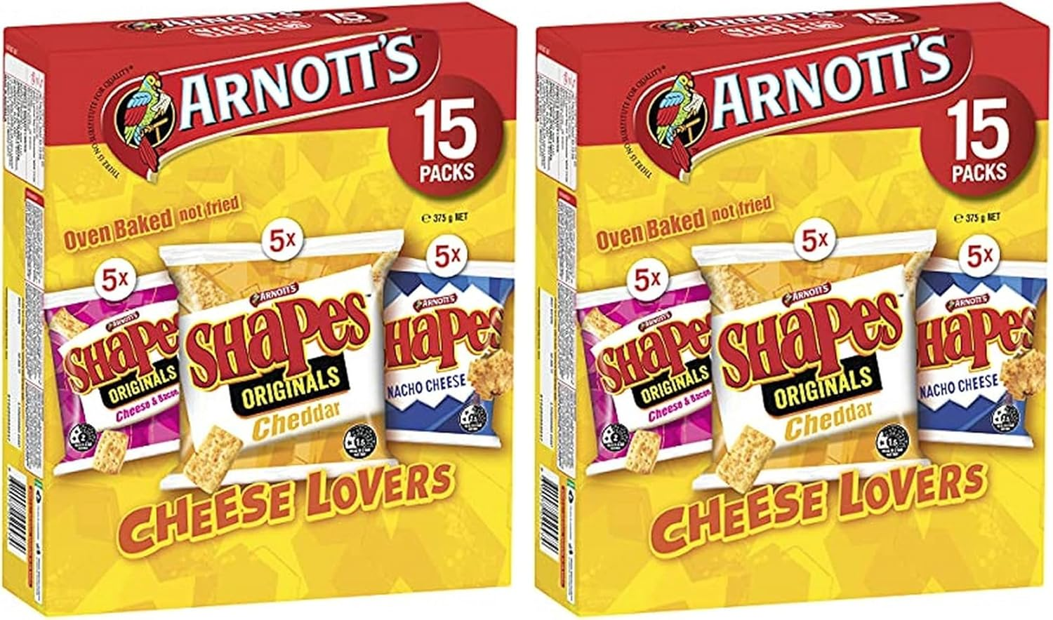 Arnott'S Shapes Cheeselovers Variety Multipack 15 Pack 375G image number 4