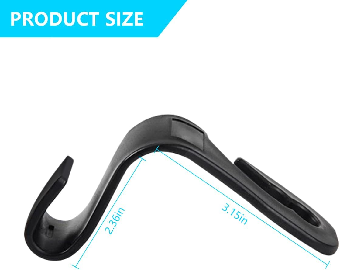 Mandark 2PCS Car Seat Headrest Hooks, Cute Bow Vehicle Hooks for Purses and Bags, Automotive Purse Hook Hanger Interior Decoration Accessories, Universal for SUV, Sedan, Truck (Black Line) image number 6