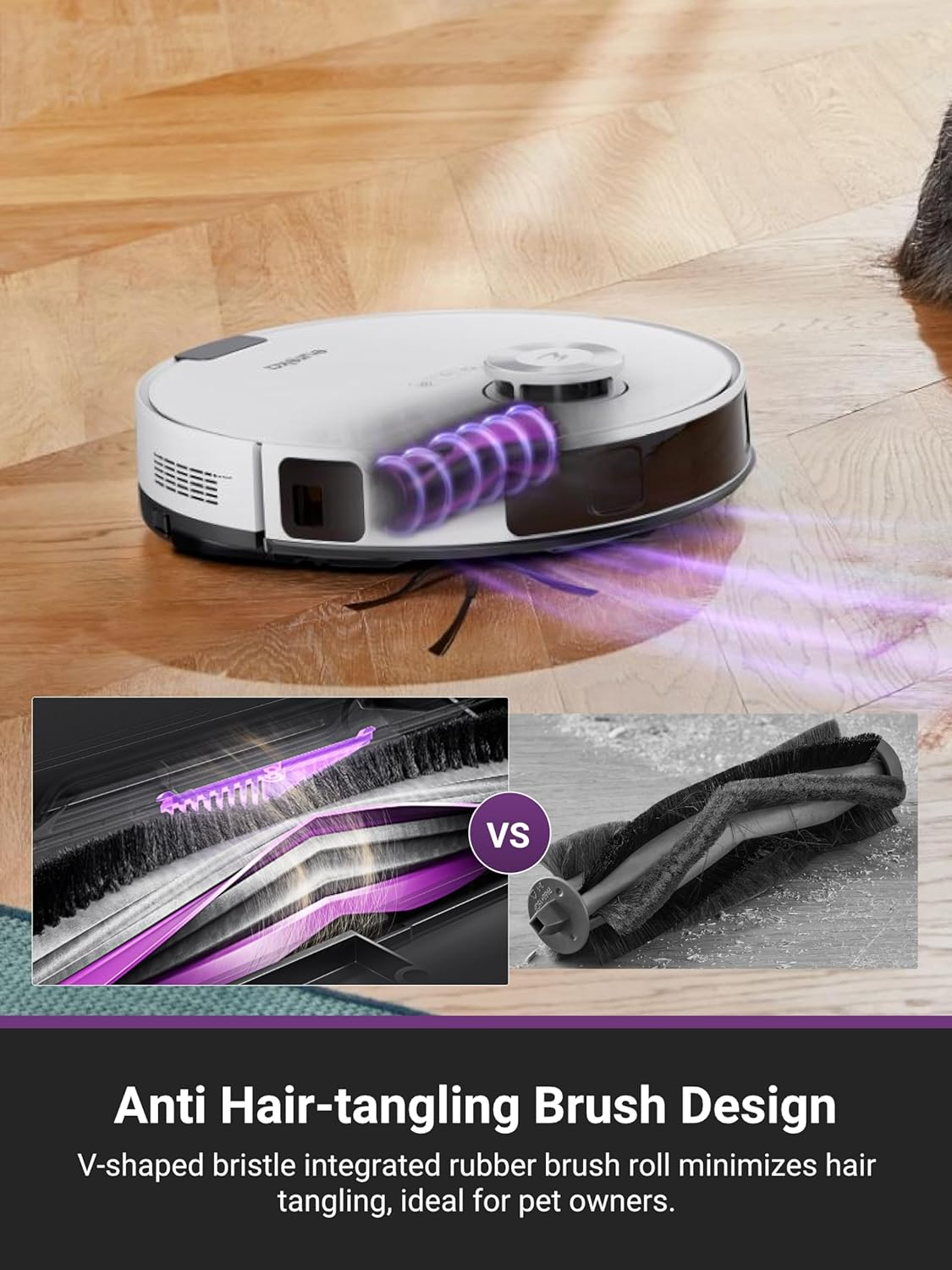 EUREKA E20 Evo plus Robot Vacuum and Mop, Bagless Self-Emptying Station, 10000Pa Suction, anti Hair-Tangling Brush, Lidar Navigation for Carpet&Hard Floors, Auto Lifting Mop, App Control, White image number 3