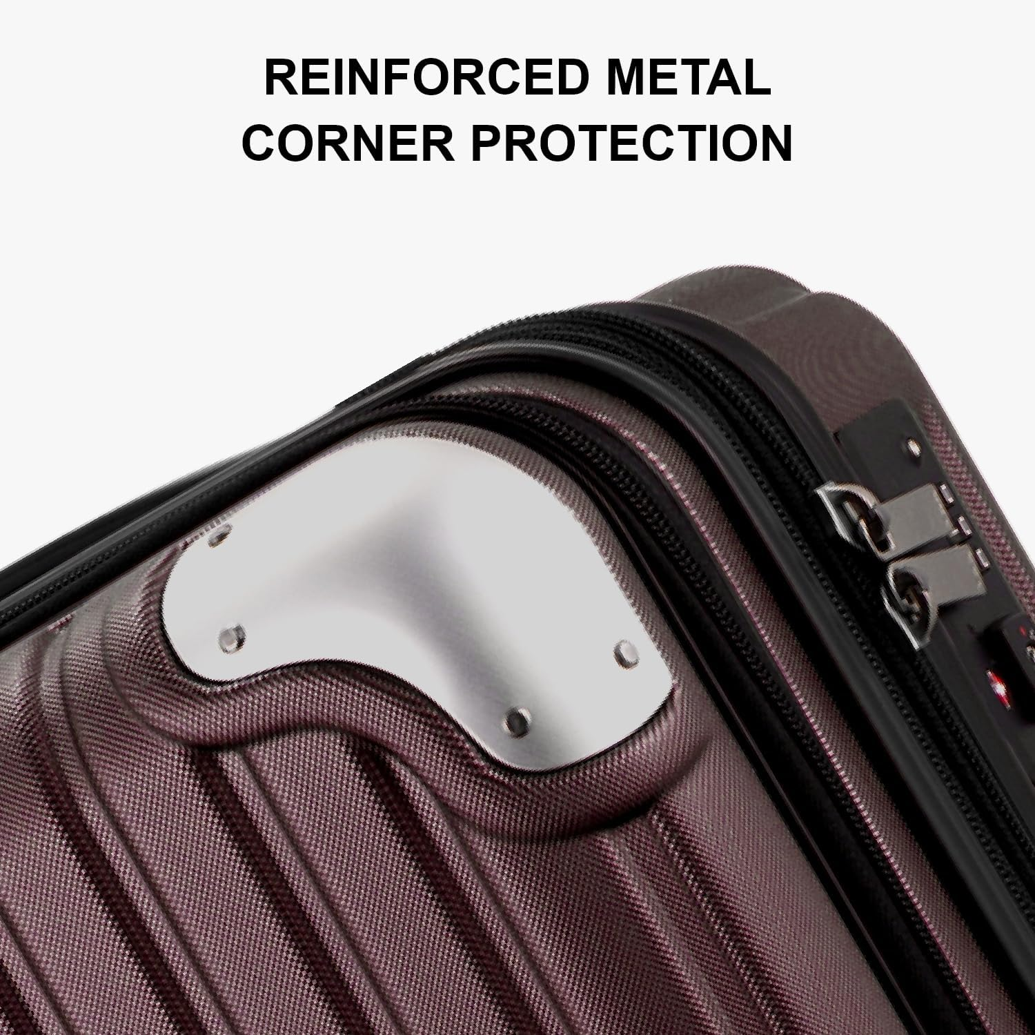 LEVEL8 Grace Expandable Suitcase with Front Compartment, Carry on Luggages Lightweight, 20 Inch Hardside Hand Luggage, Double Spinner Wheels Combination Lock, Red, 55Cm image number 5