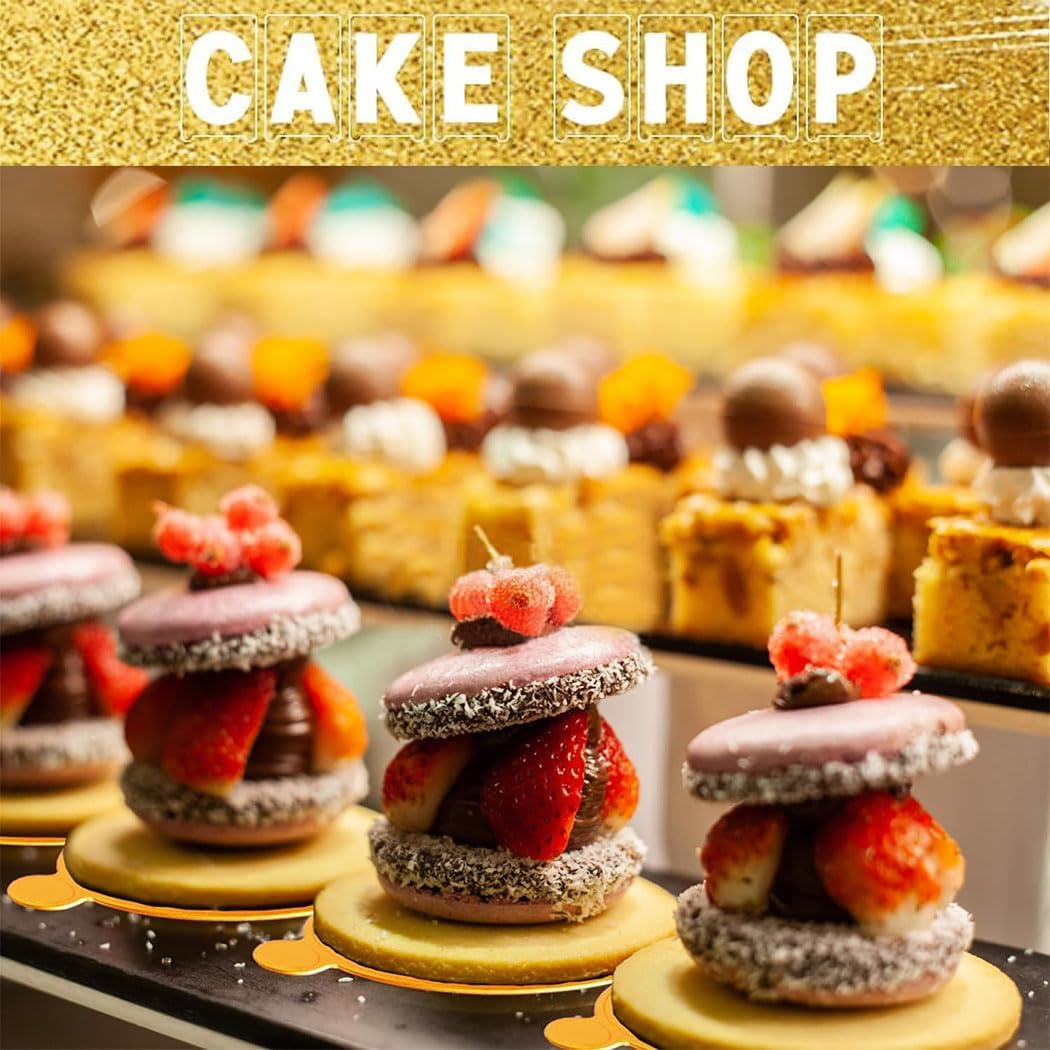 Idopick Mini Cake Boards, 100 Pcs Gold Cake Boards Food-Graded Cake Base, Disposable Circle Base 3.15 Inch round Paper Cupcake Dessert Displays Tray for Cake DIY