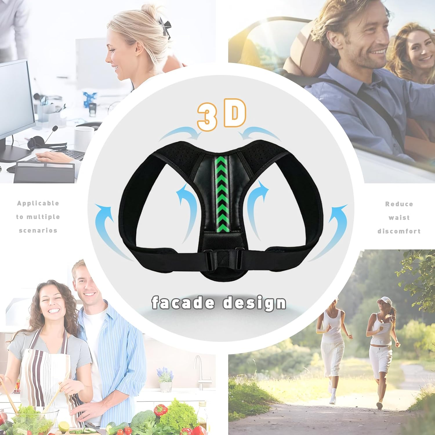 Back Brace for Men & Women,Back Brace for Posture,Adjustable Back Posture Corrector for Neck, Back, Shoulder,Open Chest and Broad Shoulders,Adjustable Comfortable (M) image number 5