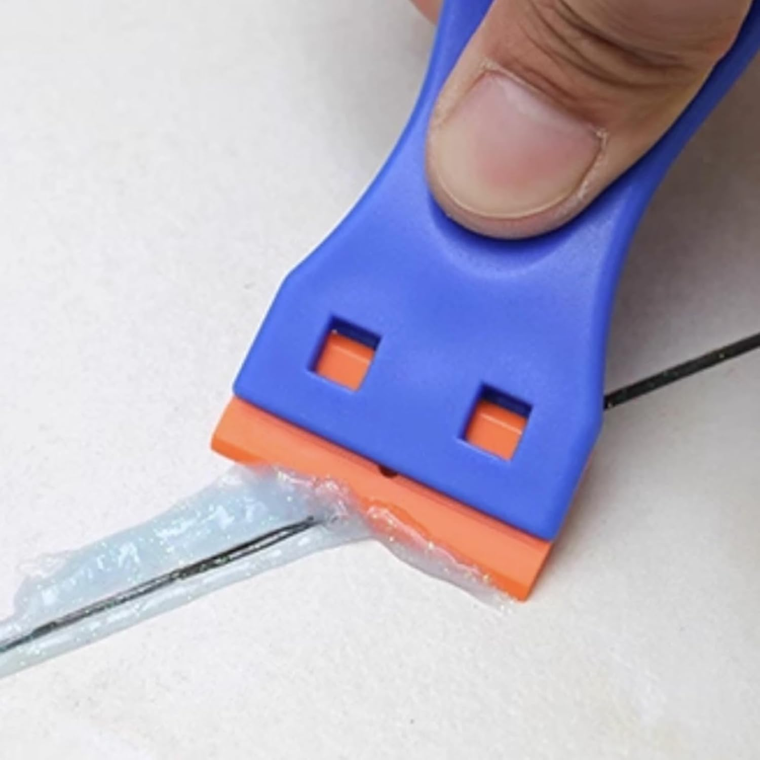 Lapetwbn Professional Plastic Razor Scraper Kit 10 Double Edged Blades for Safe Label Sticker Removal from Glass, Cars Tints Non-Scratch Decal Remover Tool with Comfort Grip image number 1