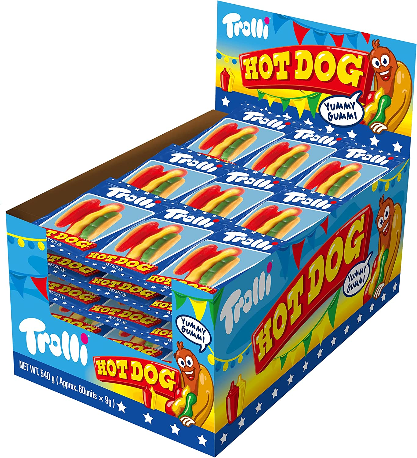 Trolli Hot Dogs Candy, 60 X 9 Grams image number 1