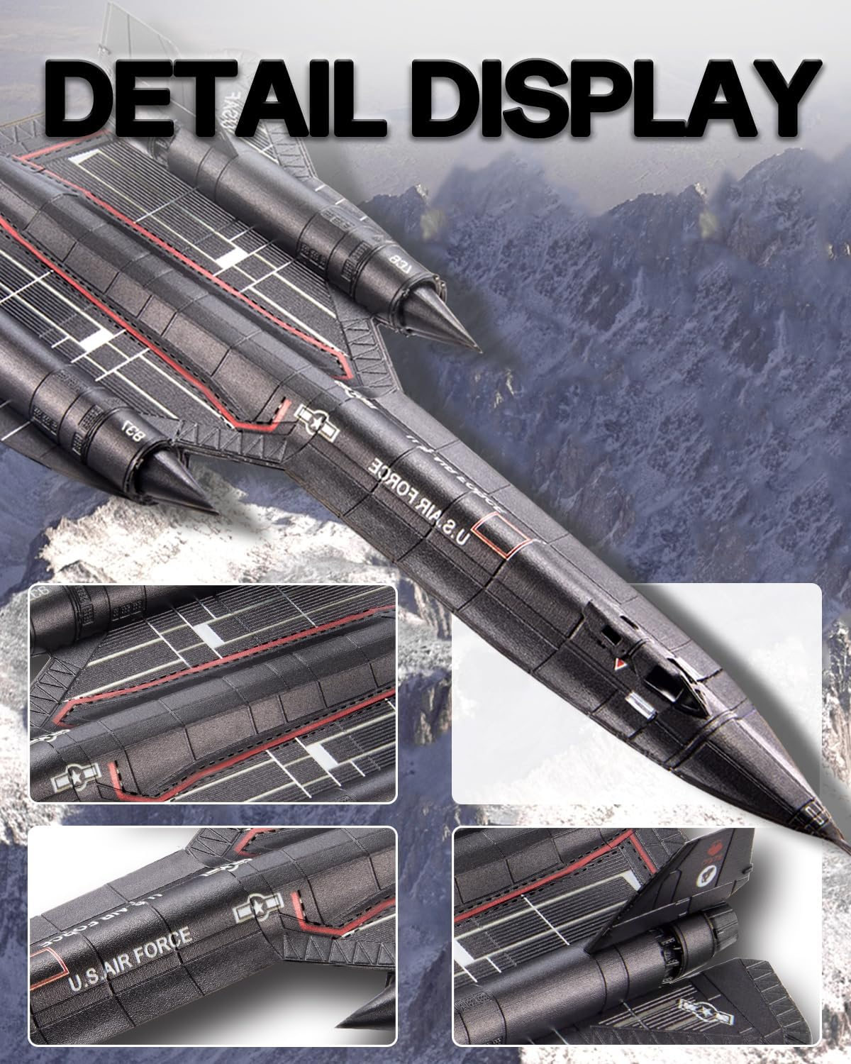 Piececool 3D Metal Puzzles SR-71 Blackbird Aircraft Model Kits Puzzles 3D Model Building Kit DIY Craft for Family Time Great Christmas Birthday Gifts image number 2