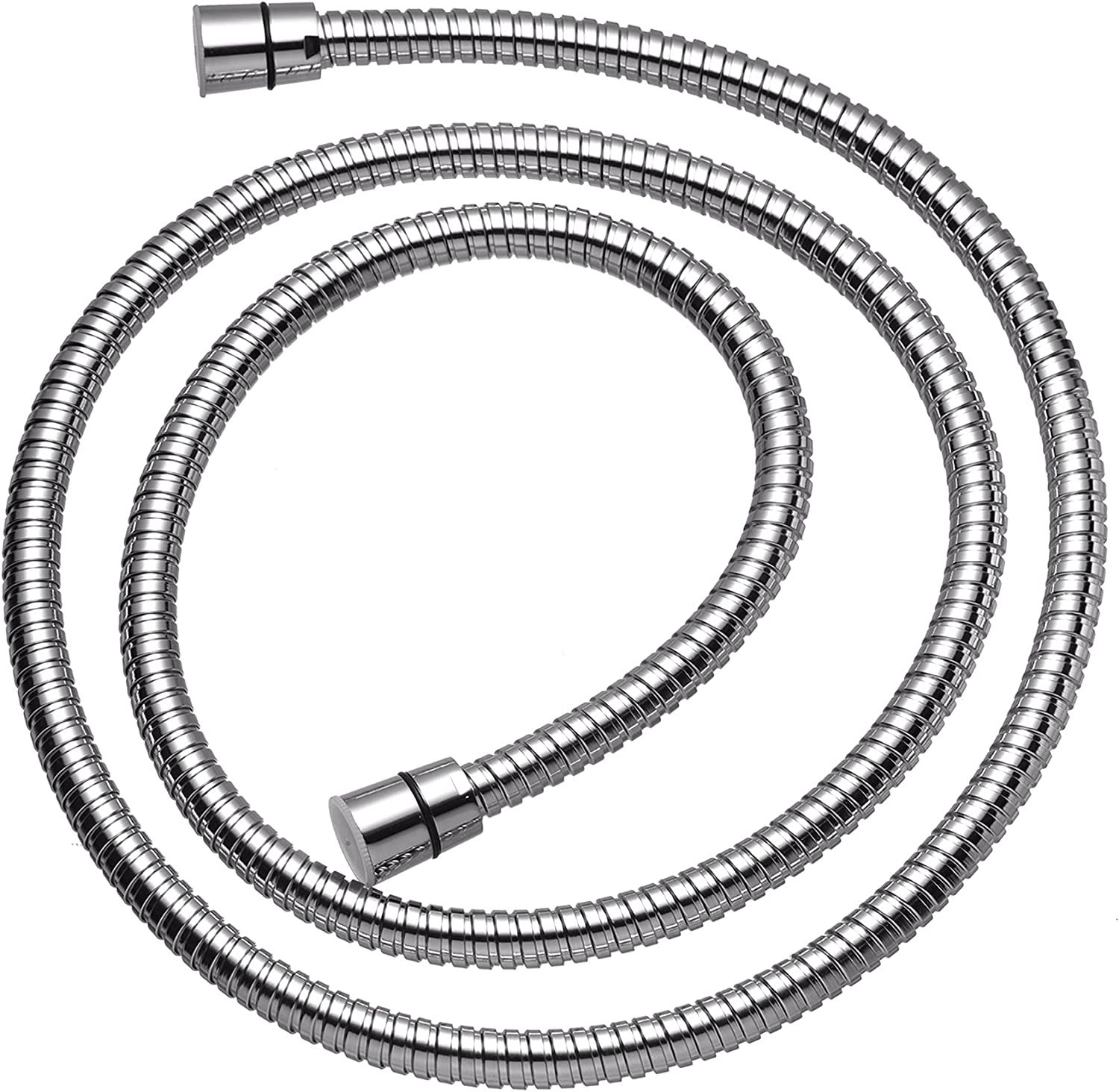 1.75 Meter Shower Hose,Double Lock Stainless Steel Replacement Handheld Shower Hose with Brass Fittings,Teflon Tape and Washers image number 2
