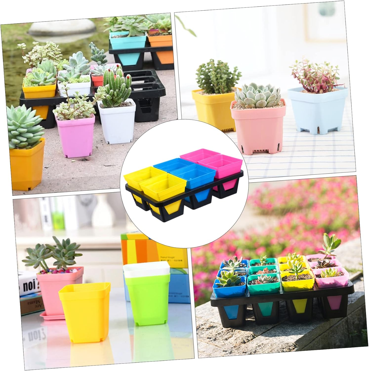 SUPVOX Plastic Seedling Dish Bracket Moving Pots for Wheatgrass Vanilla Radish Chinese Cabbage image number 3