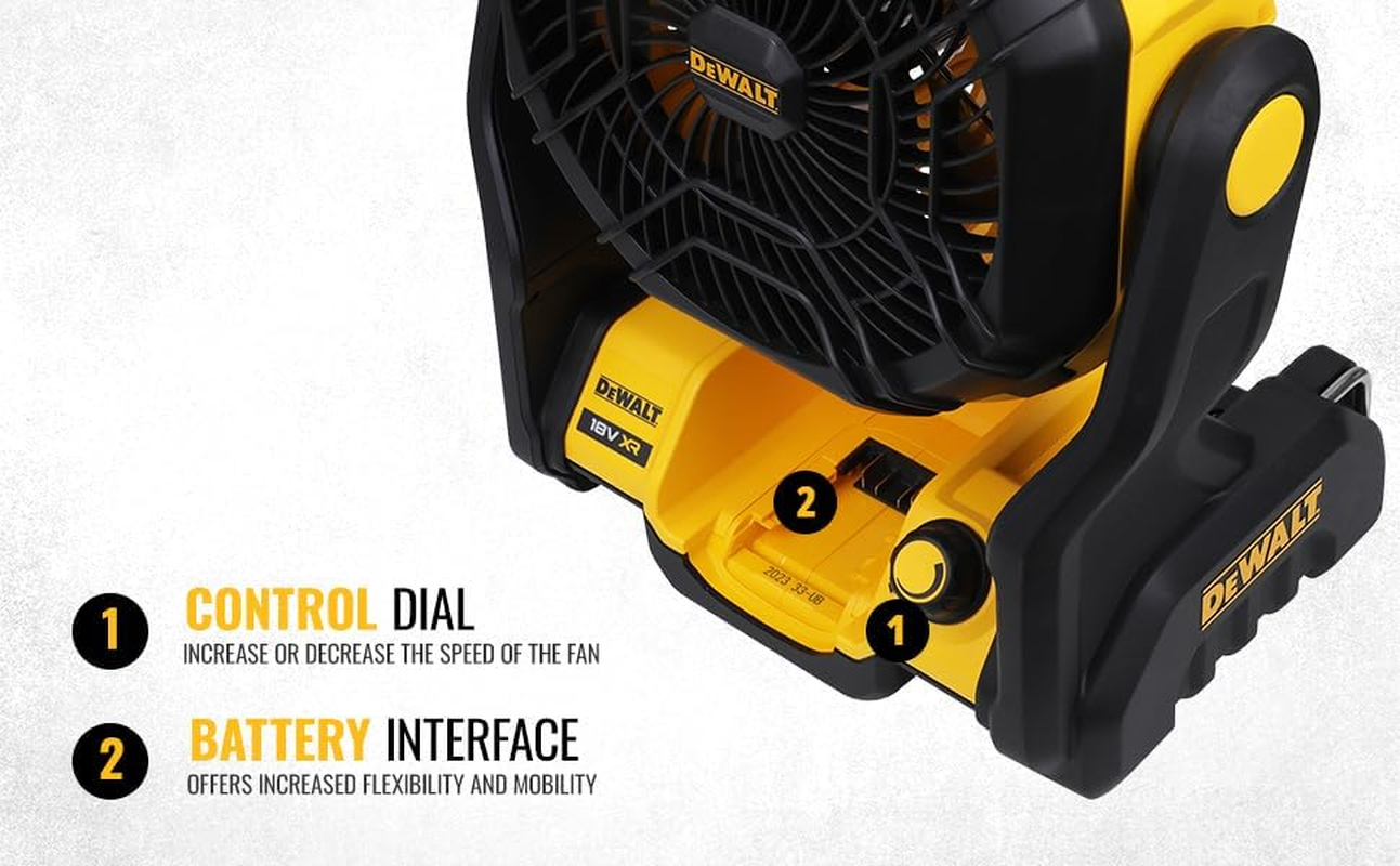 Dewalt DCE512N-XJ 18V XR Li-Ion Cordless Jobsite Fan - Skin Only image number 3