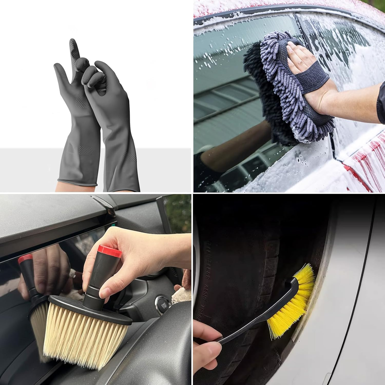 14 Pcs Car Wash Kit with Collapsible Bucket, Car Washing Tools for Car Cleaning, with Storage Bag image number 4