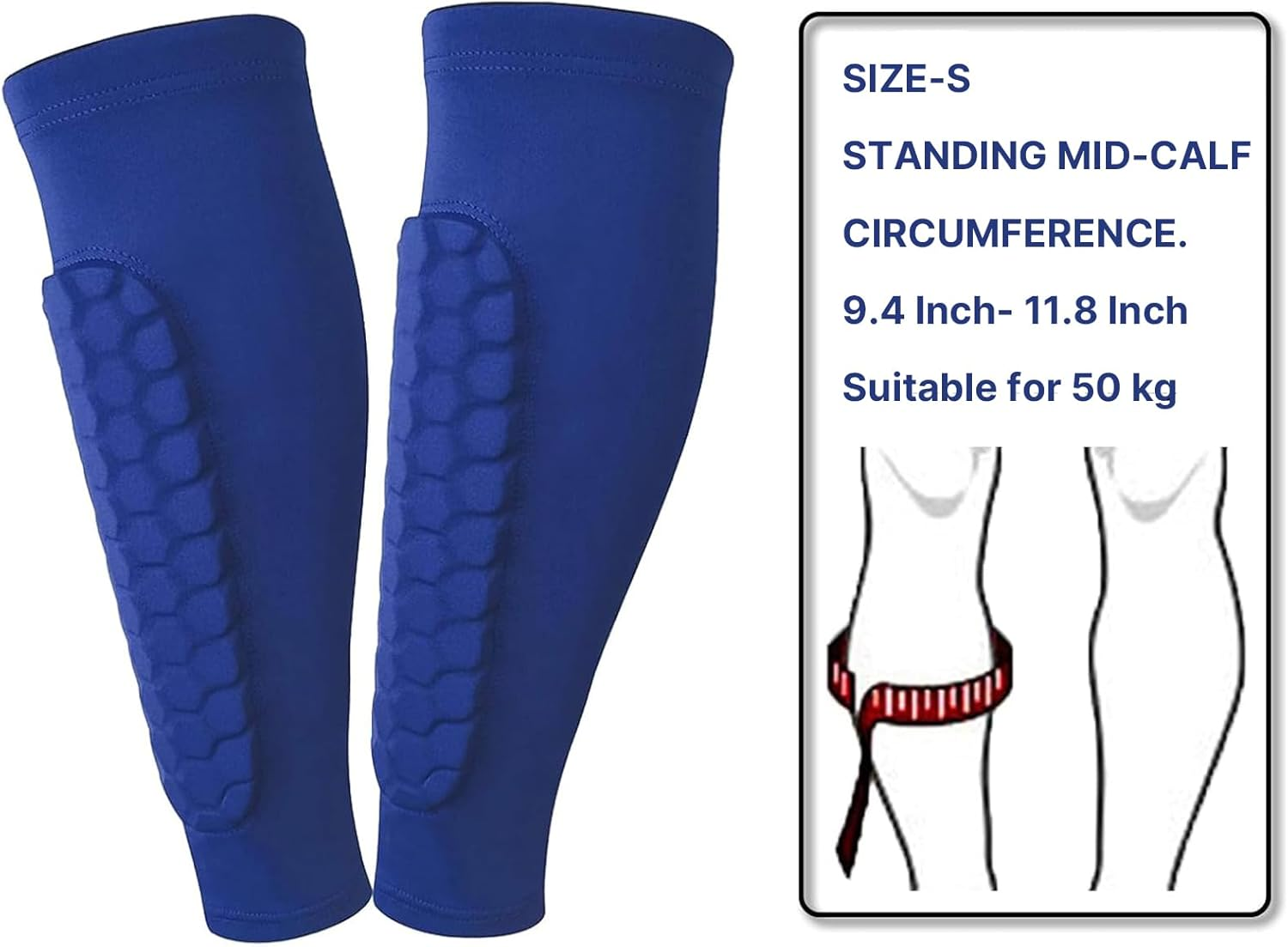 Shin Defender Shin Guards Kids, Slip on Honeycomb Pads with Breathable Mesh Compression Sleeve Protection for Soccer, Baseball, Boxing image number 1