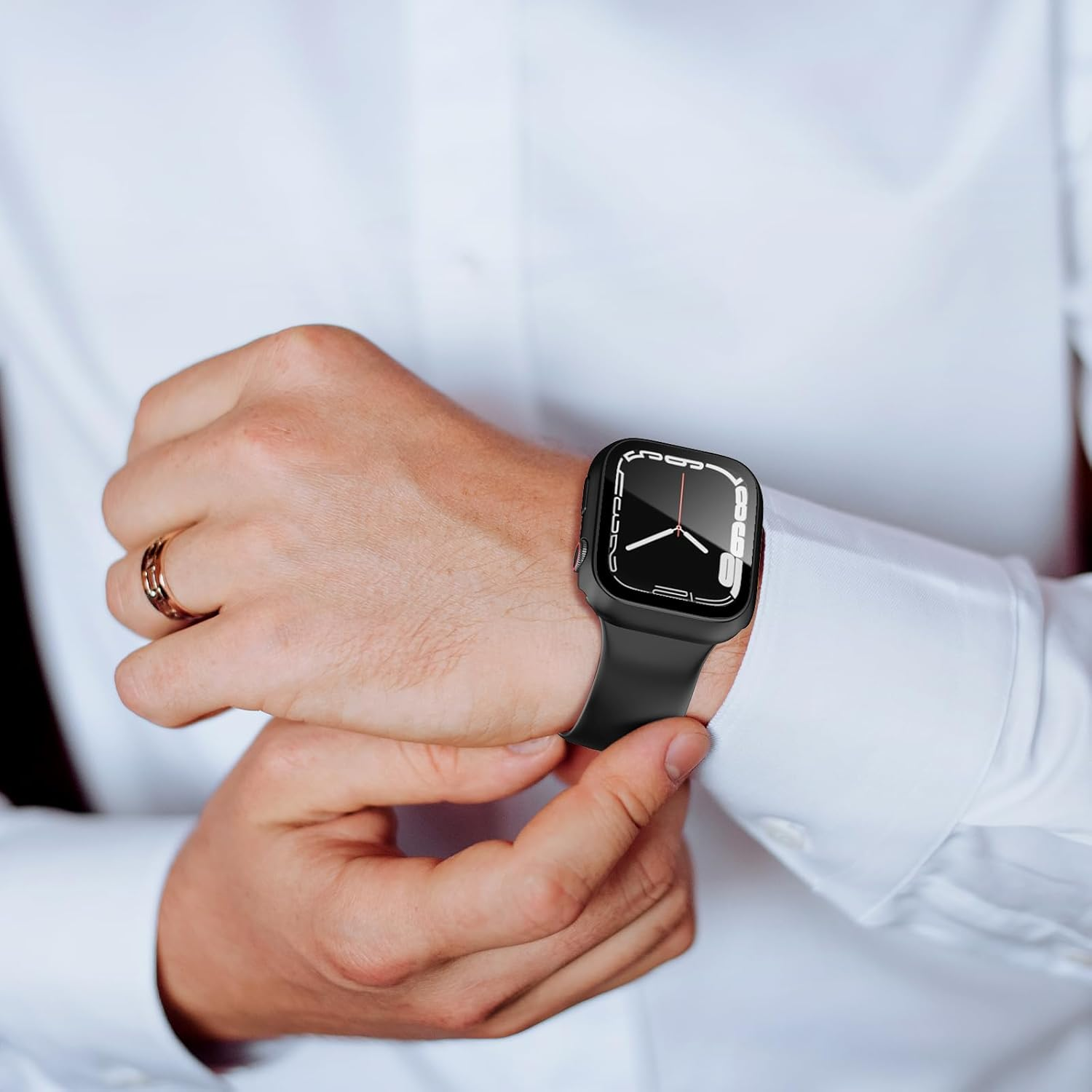 Zumyzu Compatible with Apple Watch Waterproof Case 42Mm Series 11 10 with Tempered Glass Screen Protector, Full Coverage Bumper Cover for Iwatch Case 42Mm Rose Gold image number 3