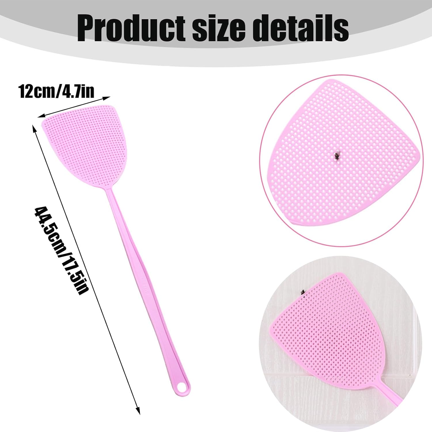 4Pcs Fly Swatter,Flexibleand Long Handle Swatter Set, Plastic Manual Mosquitoes Pests Flies Swatters for Kitchen, Baby Nursery, Camping and Outdoor Activities image number 1
