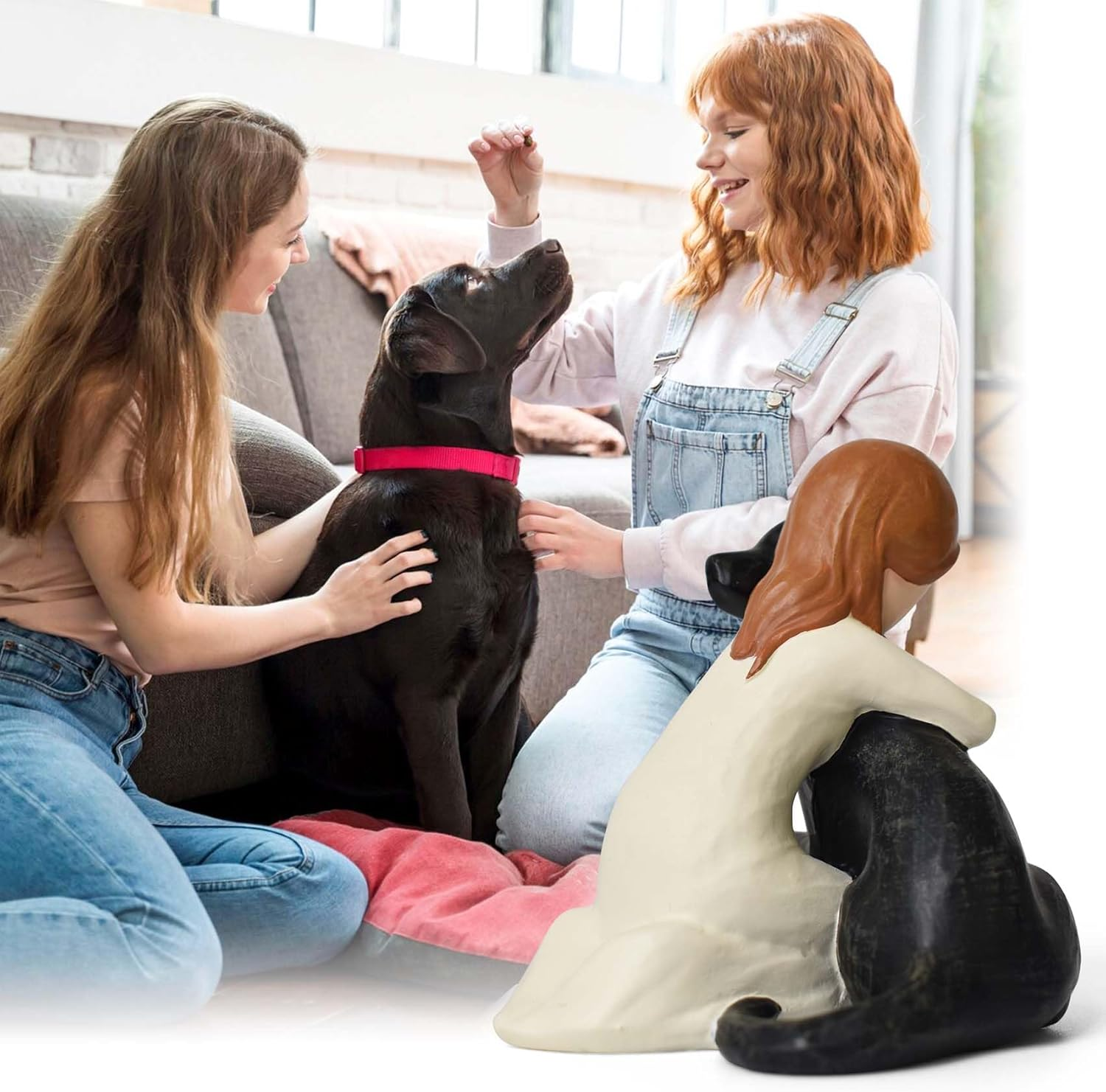 DUMING-IN Dog Memorial Gifts, Hand-Painted Dog Angel Figurines, Loss Sympathy Remembrance Gift, Dog Lovers Gifts for Men Women (Black) image number 5