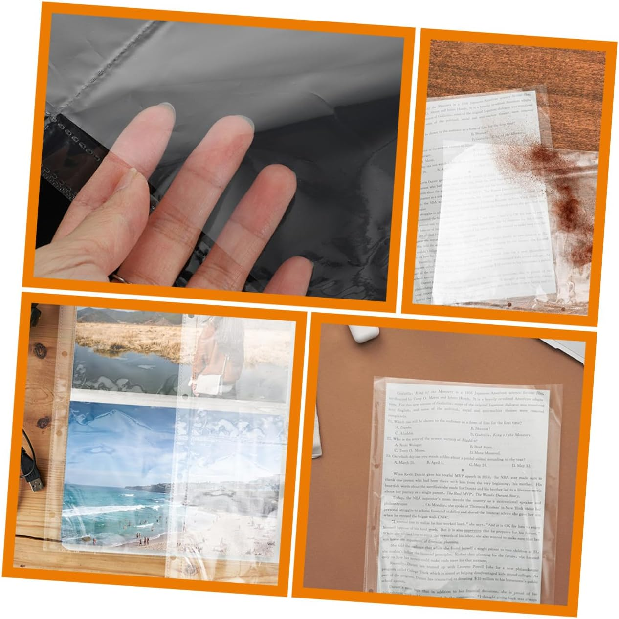 Cabilock A4 Photo Album Pages 50Pcs Coin Collector'S Photo Sleeves Refill Postcard Pockets Reusable Album Pages image number 4