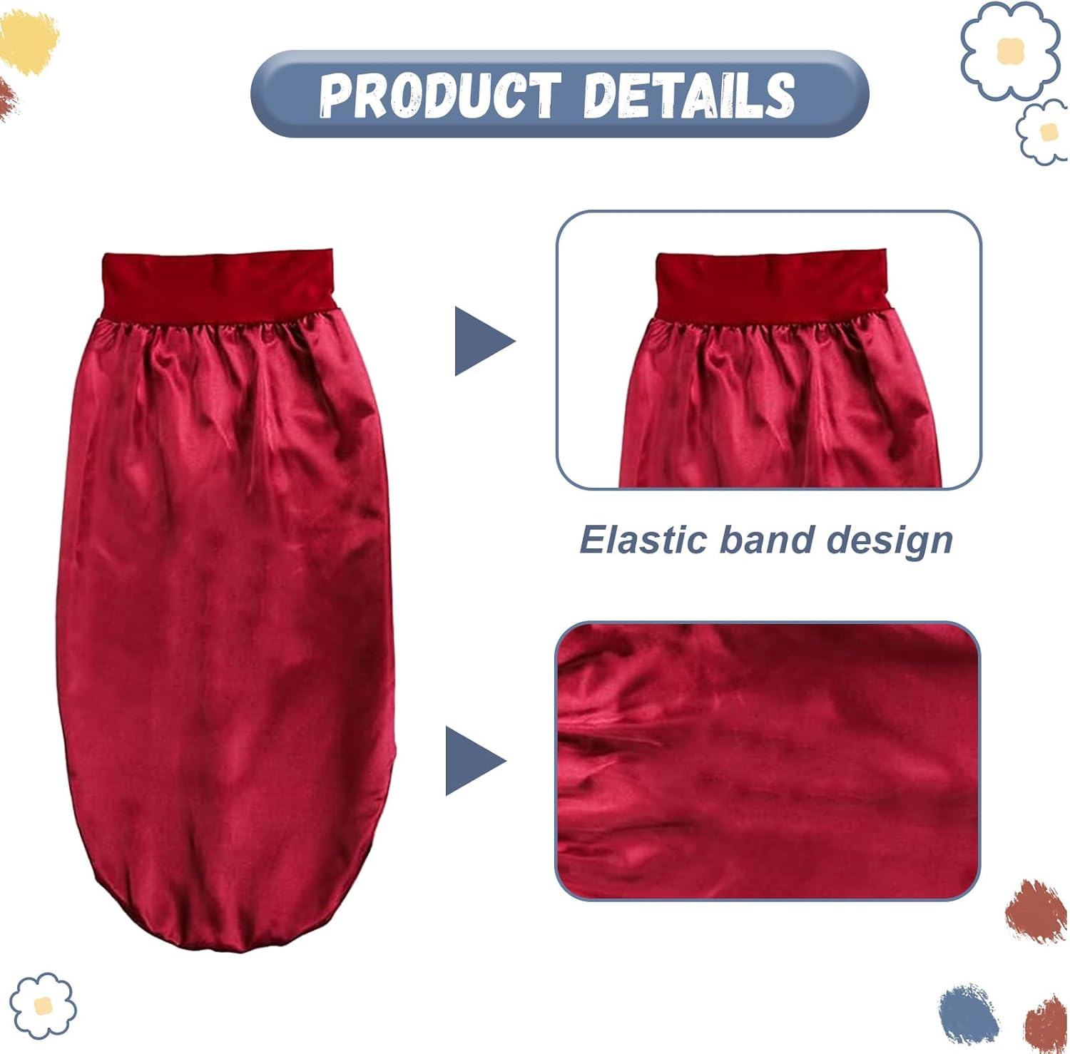 2Pcs Silk Hair Bonnet,Silk Bonnet for Sleeping,Satin Hair Bonnet,Silk Hair Wrap for Sleeping,Satin Bonnet, Extra Large Sleeping Hat for Women(Black，Red)