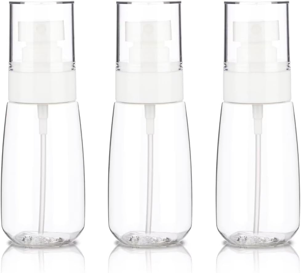 GIVITASOT 3Pack Small Spray Bottle, 1Oz Mini Spray Bottles, Empty Travel Spray Bottle, Fine Mist Plastic Spray Bottles (Clear+Green+Pink)