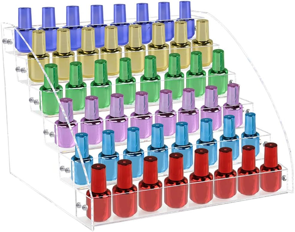 Tasybox Acrylic Nail Polish Holder Organizer Rack, Clear Essential Oils Storage Nail Varnish Display Stand, 3 Tier