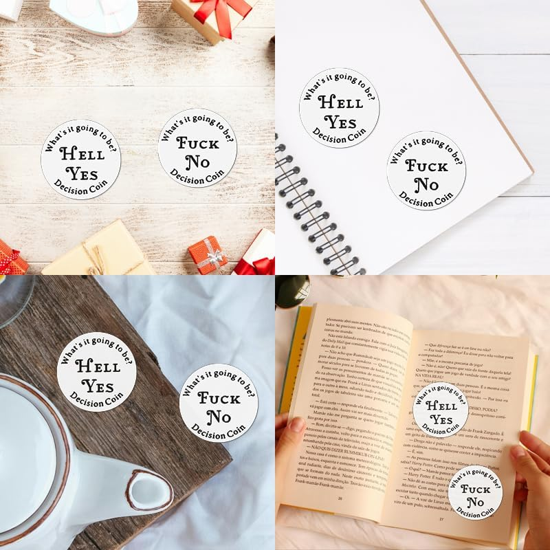 Yes or No Challenge Decision Coin Decision Maker Coins Birthday Christmas for Women Men Lunky Destiny Flip Coins Decision Gifts for Family Friend image number 1