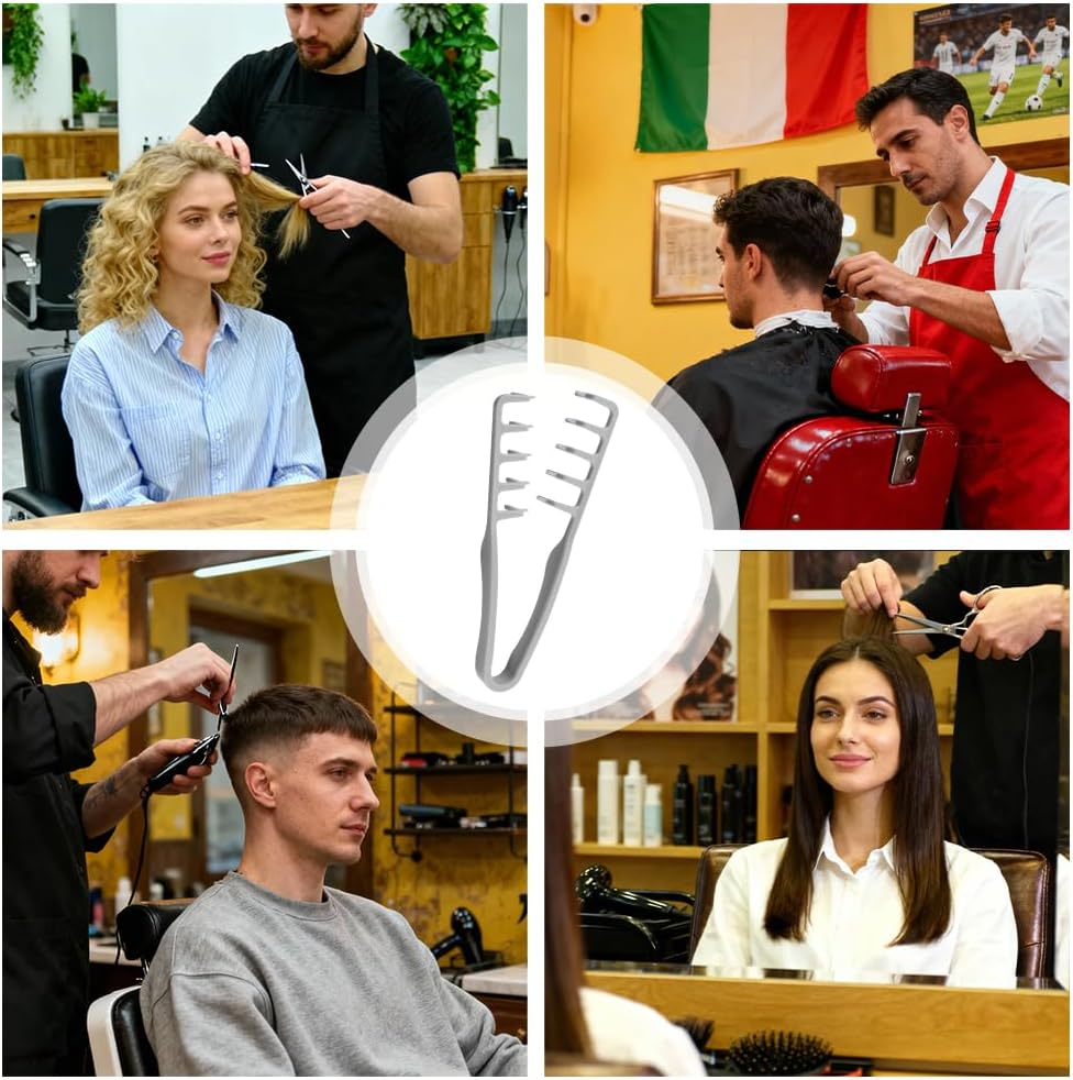 AYBUY Styling Comb, Texture Comb with Wide Teeth, Volume Curl Comb, Natural Curls Hair Comb, Structure Comb, Styling Comb with Texture Comb for Bangs, Seam Grooming, Seam Care (Grey) image number 3