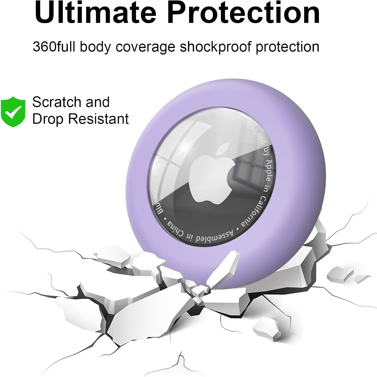 4 Pack Cases for Apple Air Tag Holder, Soft Silicone Air Tag Case for Kids with Invisible Pin, Safety Pins Hidden inside Clothes,Backpack, GPS Tracker Holders for Children Elderly