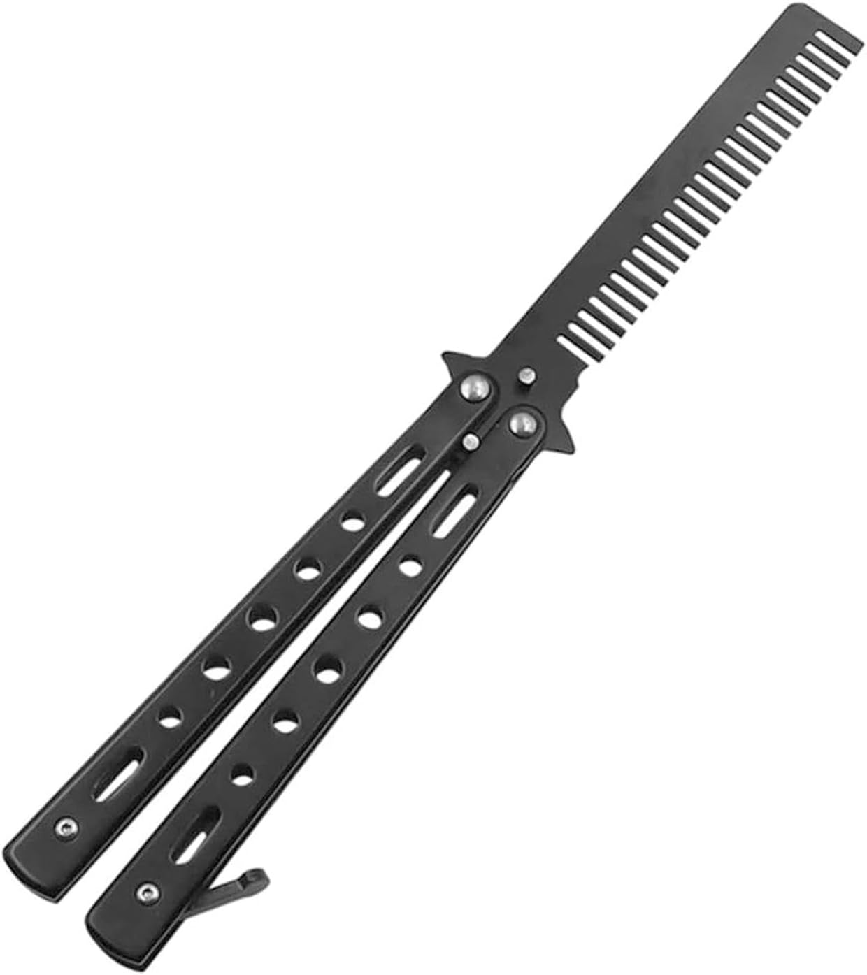 JYTDBCS Butterfly Comb, Foldable Hair Comb, Beard Comb, Practice Butterfly Comb, Flipping Trick Comb, Stainless Steel Hair Comb, Butterfly Hair Comb for Beginner, Salon Beauty Tool, for Trainer Lover image number 1