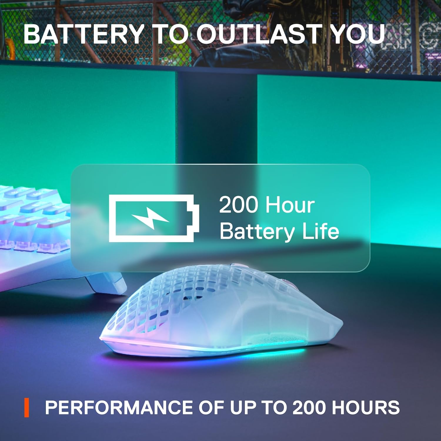 Steelseries Aerox 3 Wireless Ghost, 62610 image number 3