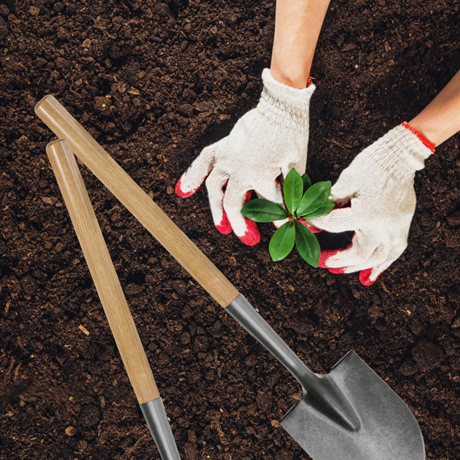 OKUMEYR Wooden Shovel Replacement Handle Solid Wood Thickened Farm Tool Handle for Gardening Agricultural Use Sturdy Wooden Rod Replacement image number 1