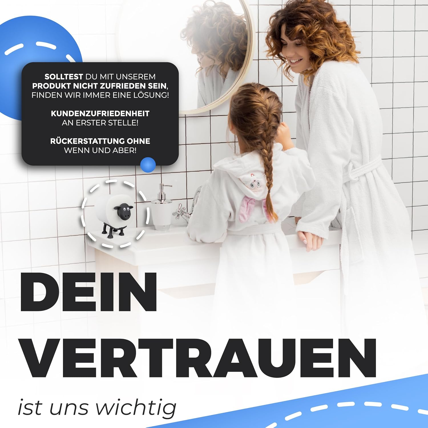 LAYERSMITH&reg; Sheep Toilet Paper Holder [The Original] 1 Piece for 42 Mm Rolls &ndash; Perfect as a Decoration for Toilet Paper, Toilet Roll Holder, Toilet Paper Holder or as a Gift image number 6