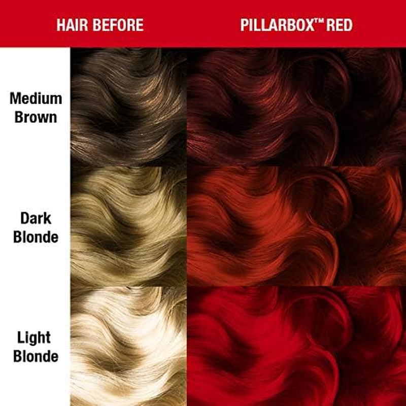 MANIC PANIC Pillarbox Red Hair Color - Amplified - Semi Permanent Hair Dye - Deep True Red Color - for Dark & Light Hair - Vegan, PPD & Ammonia-Free - for Coloring Hair with Men & Women image number 4