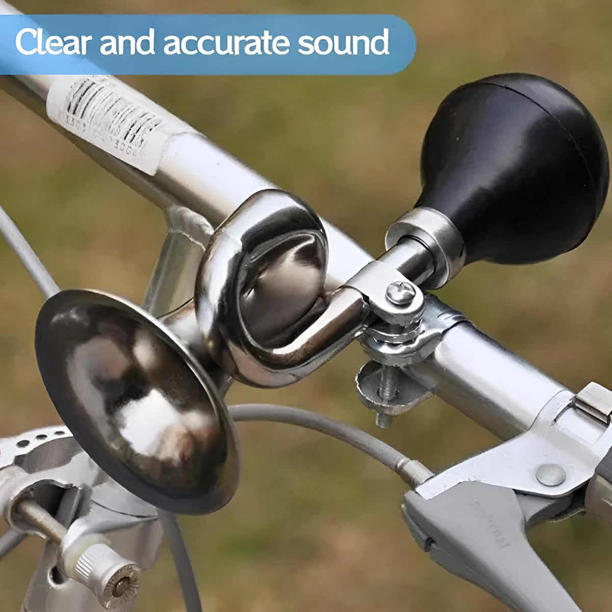 AIMALL Classical Bicycle Iron Air Horn - 6.88 Inch Length with 3.18 Inch Diameter, Weather-Resistant Stainless Steel, Easy Installation image number 1