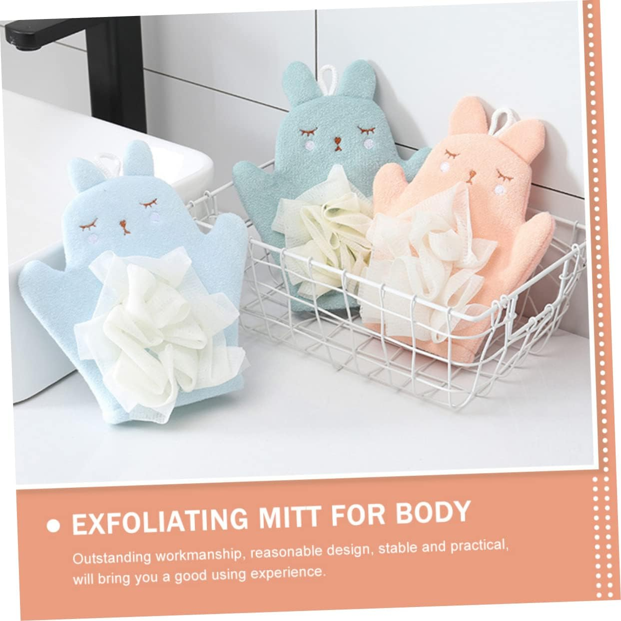 Healeved 6Pcs Bath Mitt Exfoliating Glove Scrubbing for Gentle Exfoliation Body for Shower Spa Massage