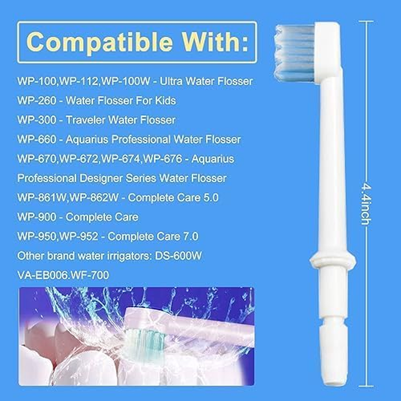 Replacement Tips for Waterpik Aquarius Water Flosser, Compatible with Waterpik Water Flossers Toothbrush Replacement Heads image number 4