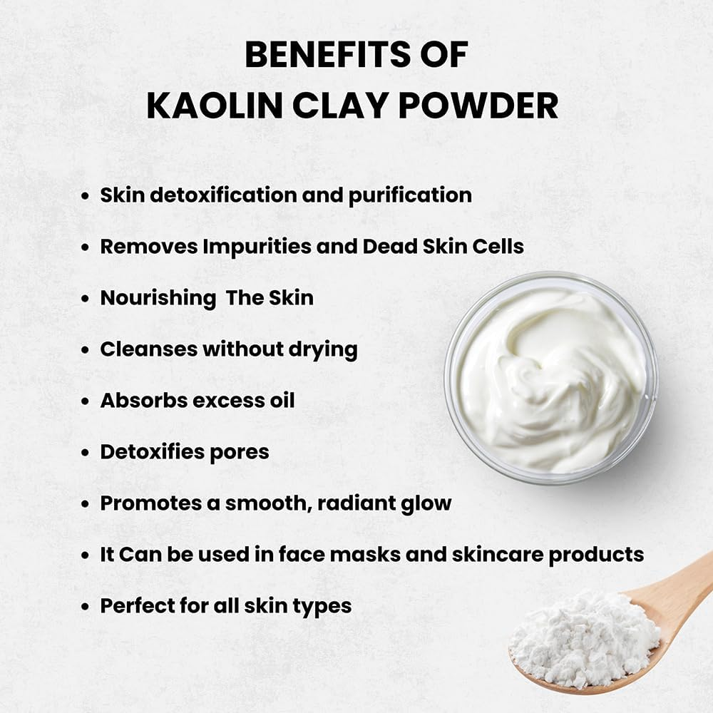 Kaolin Clay Powder 114 G for Face, Skin Care, Soap Making | Natural, Chemical Free image number 1