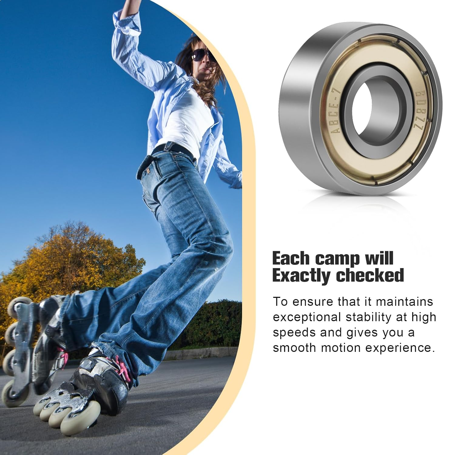 40 Pcs 608ZZ Ball Bearing Pack, 8X22X7Mm Double Shielded Deep Groove Bearings, Carbon Steel Precision Bearings for Skateboards, Scooters, Inline Skates, and Electric Motors image number 3