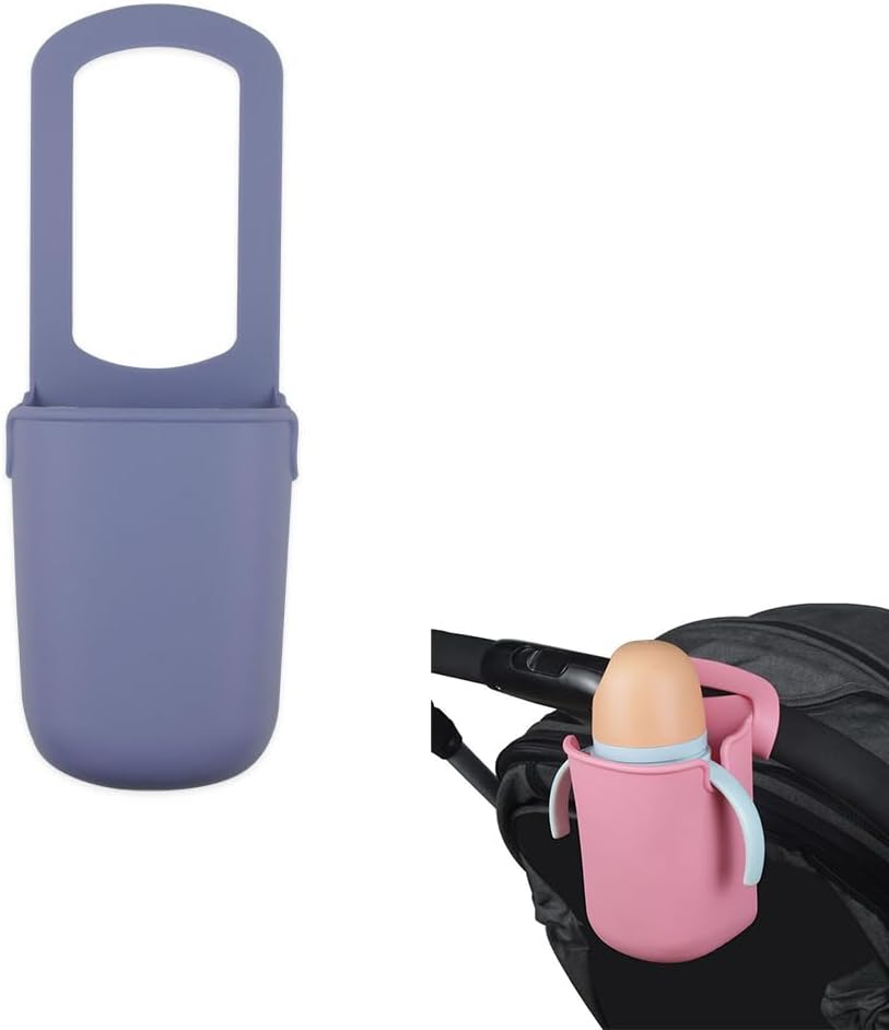 1PCS Stroller Silicone Cup Holder,Universal Stroller Cup Holder,Removable Water Bottle Holder for Outdoor,Silicone Storage Bag Drink Holder for Wheelchair,Scooters, Baby Bottle Holders (Blue)