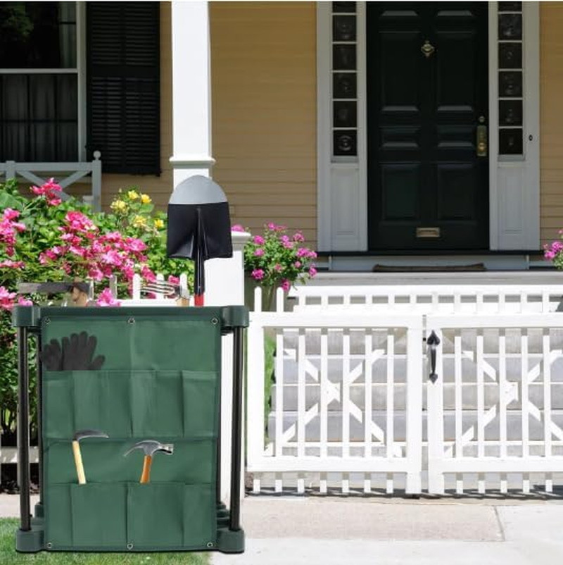 Leona Co Compact Garden Tool Storage Rack Organizer with Multiple Pockets &ndash; Wall-Mounted Garage Shed Holder for Rakes, Shovels, and Hand Tools &ndash; 58X31X60Cm image number 2