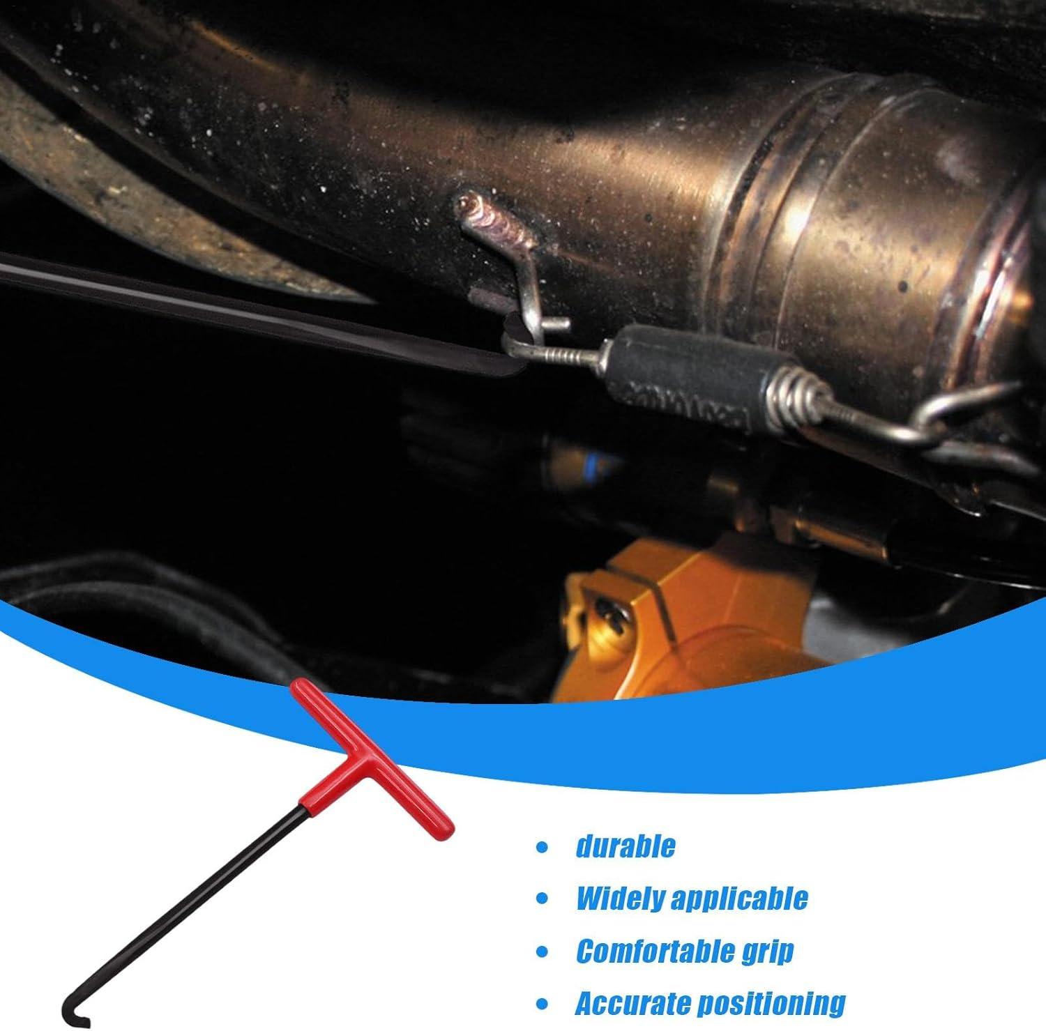 Whnbuij Exhaust Spring Puller Tool - Durable Spring Hook Remover, Heavy Duty Steel Tool | Motorcycle Exhaust Spring Hooks, Spring Puller for Motorcycles, Exhausts, Atvs, and Lawn Equipment, Easy Spr image number 4