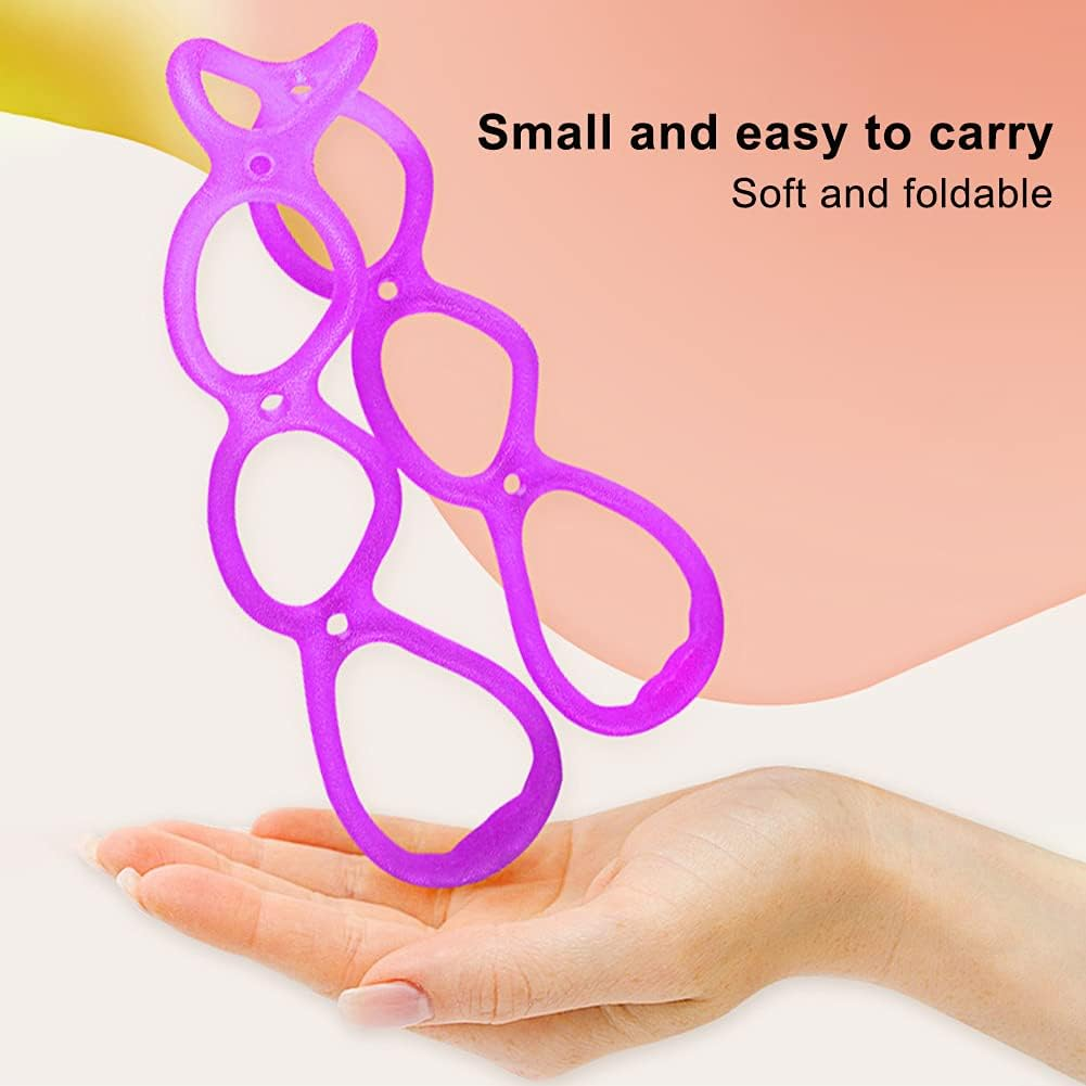 7 Ring Stretch Resistance Exercise Band, Workout Bands Yoga Stretching for Home Fitness, Foot, Leg and Arm Exerciser Stretch Band, Center Workout Walking Exercise - Purple image number 3