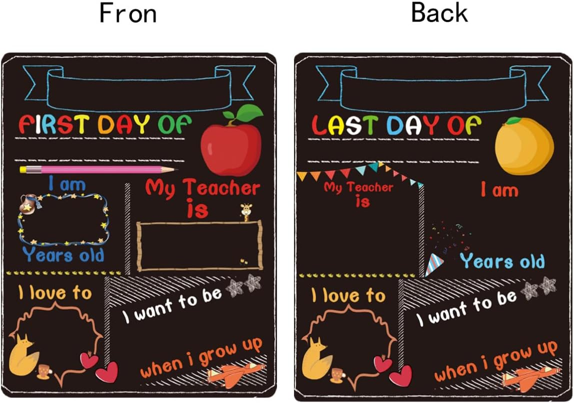 STOBOK Kid School Message Board 1St Day of Kindergarten Personalized First Day Board First Day of School Chalkboard of School School Board Sign Erasable Props Bamboo Student, 25X20Cm, Black