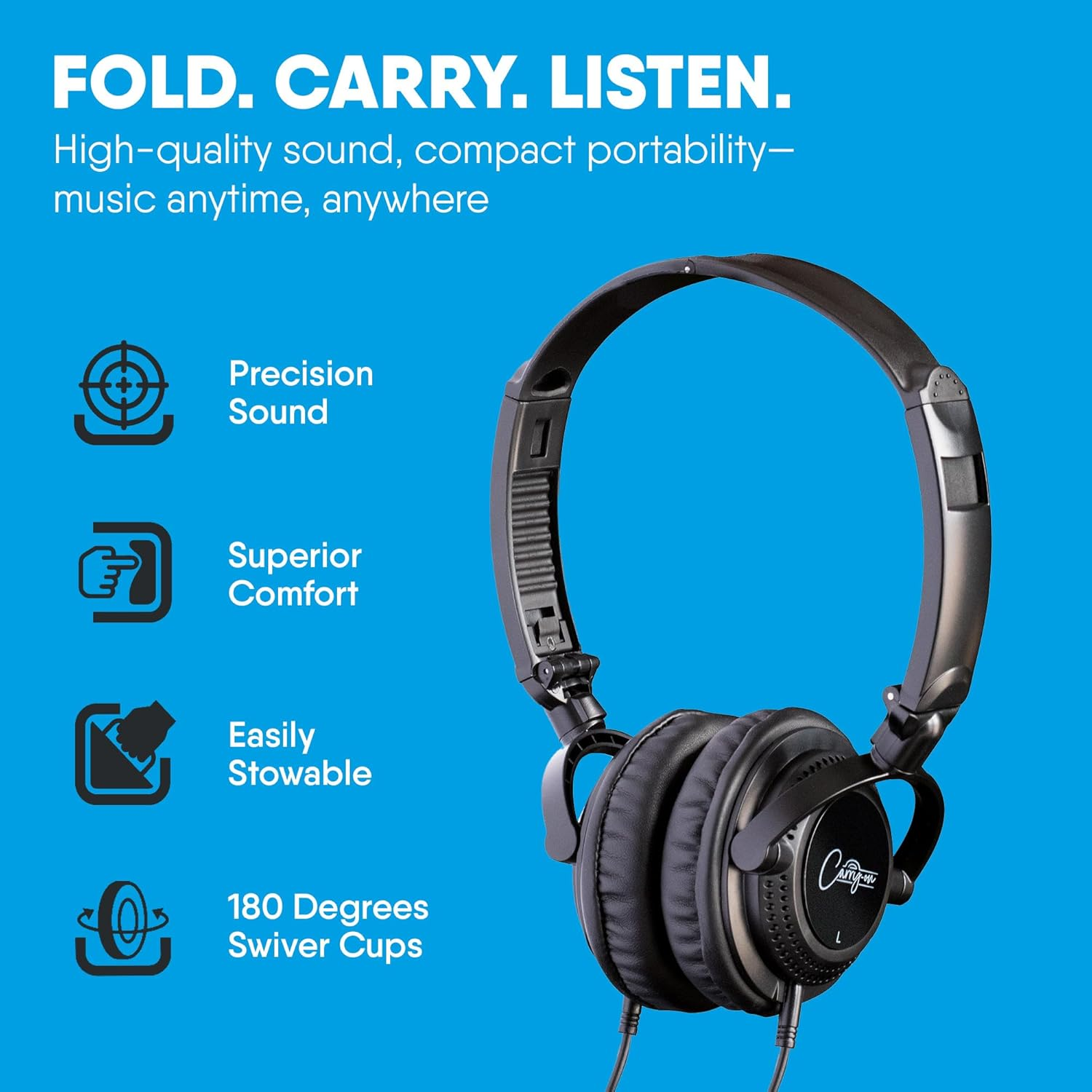 Carry-On FH-50 On-Ear Folding Headphones image number 3