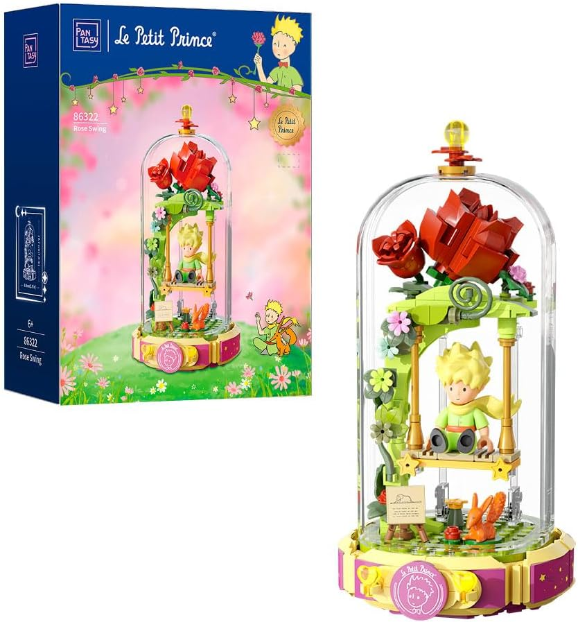PANTASY the Little Prince Rose Swing Building Blocks Set, Creative Construction Kit for Adults and Teens, Charming Display Model, Ideal Gift for Home or Office Decor, Unique Collectible Toy image number 4