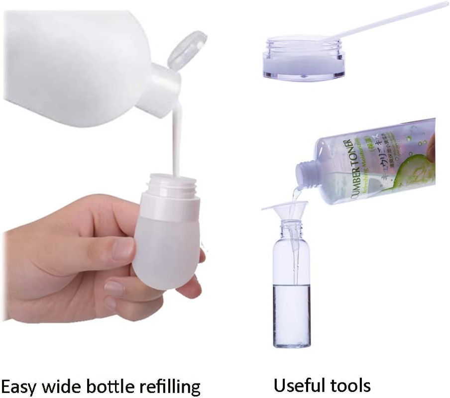 Travel Bottles WAYSEASY Leak-Proof Refillable Toiletry Bottle and Containers with Clear TSA Toiletry Bag Durable image number 3