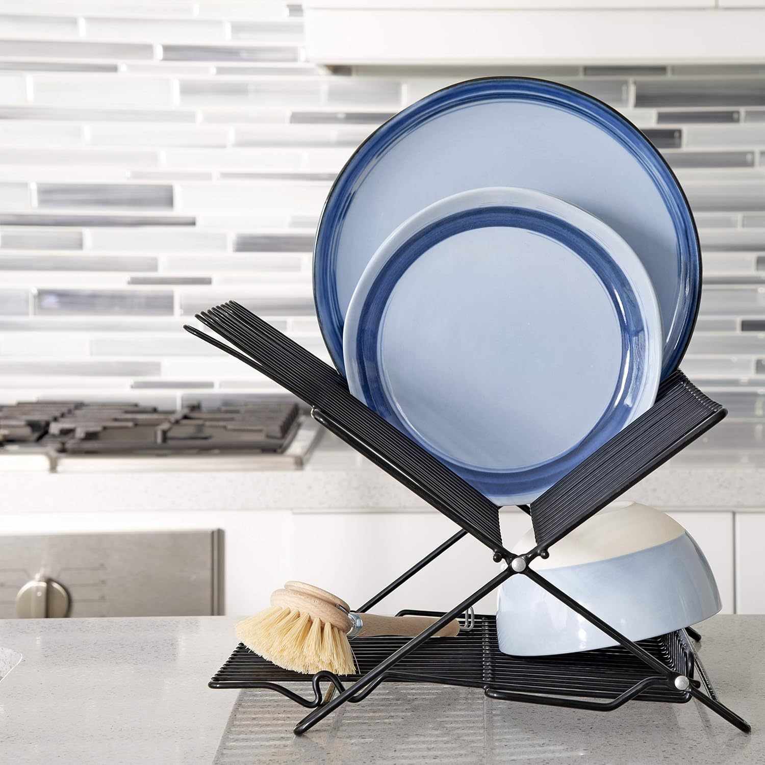 Better Houseware Folding Dish Drying Rack Space-Saving Dish Rack for Kitchen Counter for Drying (After Washing)
