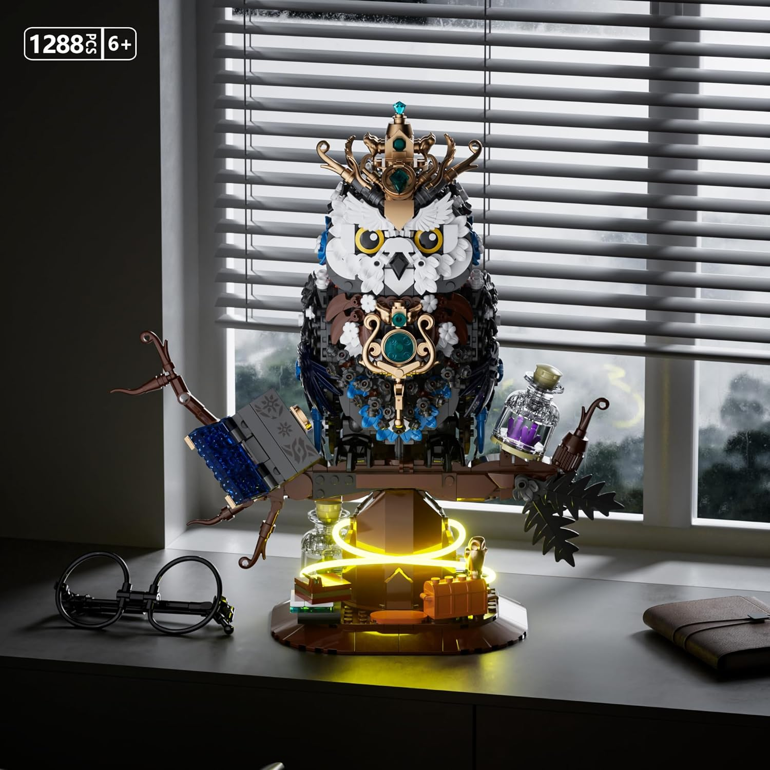 Toy Player Ideas Magic Owl Flower Animal Building Set, MOC Collectable Bird Model, Compatible with  for Adults, Creative Gifts for Adults or Teenagers Children from 8 Years (1288 Pieces)