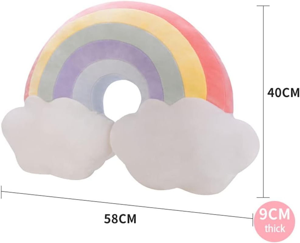 JIANEEXSQ Cloud Rainbow Shaped Pillow Home Decorative Creative Cushion Plush Stuffed Pillow Candy Color Cushion image number 1