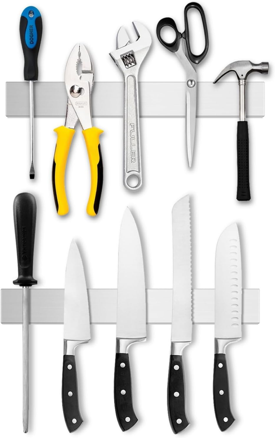 30CM Magnetic Knife Holder,Stainless Steel Wall Mounted Magnetic Knife Strip, Kitchen Knives Rack for Refrigerator Utensil Holder Tool Holder