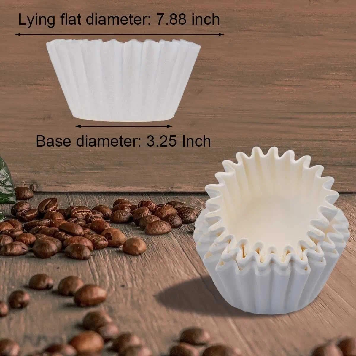 Coffee Filters 8-12 Cup, 7.875 Inch X 3.25 Inch, 100 Count Basket Coffee Filters, White Disposable 8 to 12 Cup Coffee Filter Paper