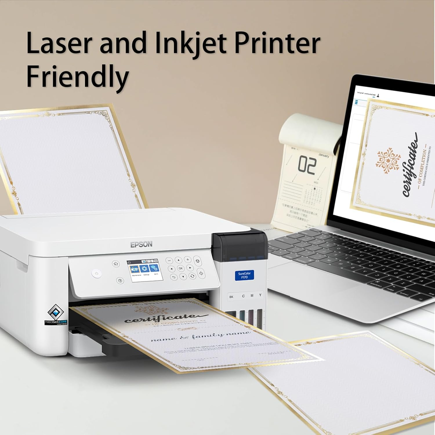 75 Pcs Certificate Paper Kit, 25 Gold Foil Border Award Certificate Holders & 25 Pcs 8.5X11 Inches Certificate Paper & 25 Certificate Seals Stickers for Graduation Diploma, Award Accomplishment. image number 2